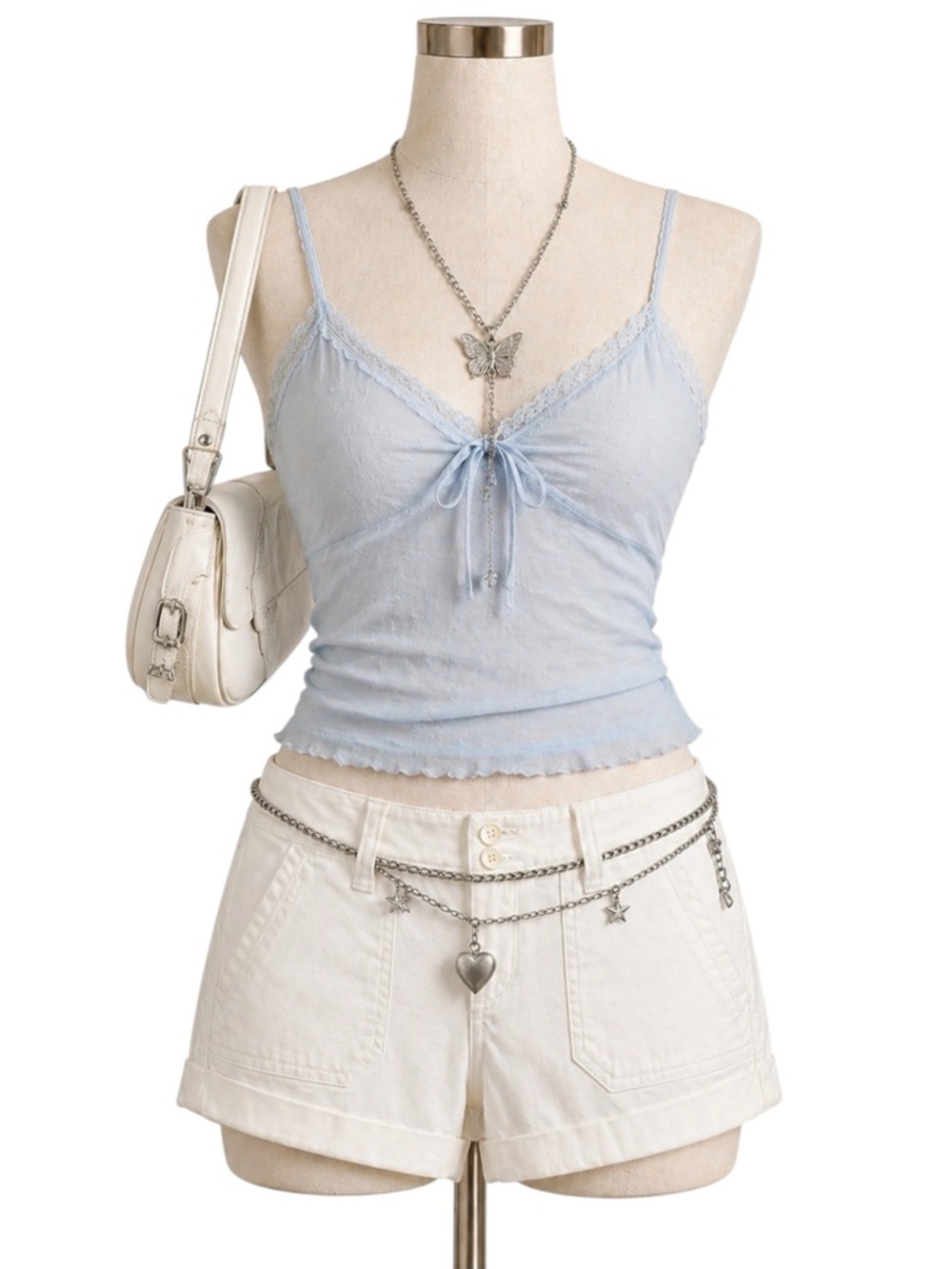 Y2K Womens Abercrombie & Fitch Cuffed Shorts White Stretch Low Rise Size 2